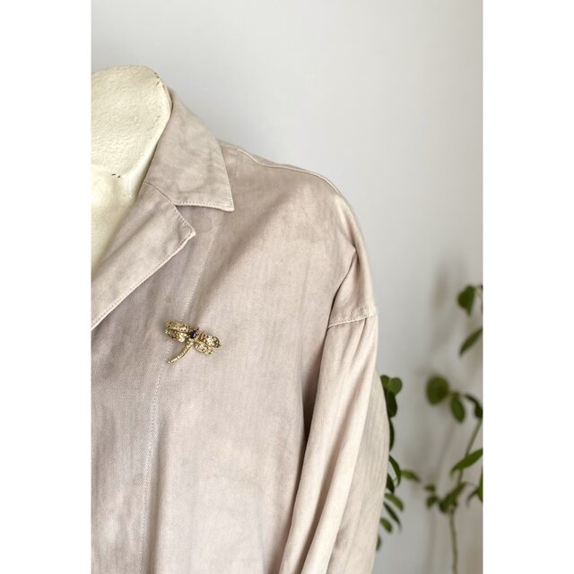 Vintage USA retro natural stone dragonfly brooch | iichi 日々の