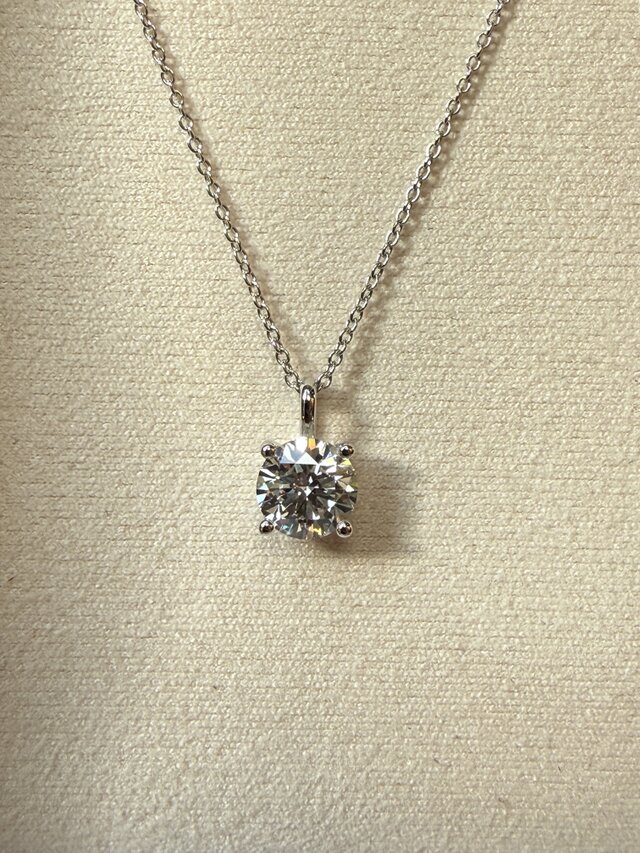 【Hati Poti】一粒ラボグロウンダイヤモンド1ctペンダントトップ 1ct ラボグロウンダイヤモンド 一粒ネックレス｜Pt950 プラチナ・F