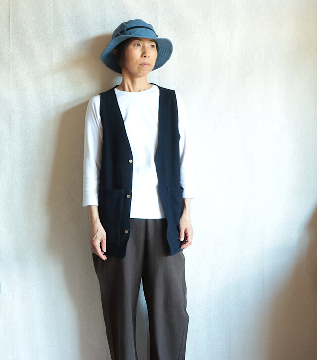 藍染綿のベストunisex S | iichi 日々の暮らしを心地よくする