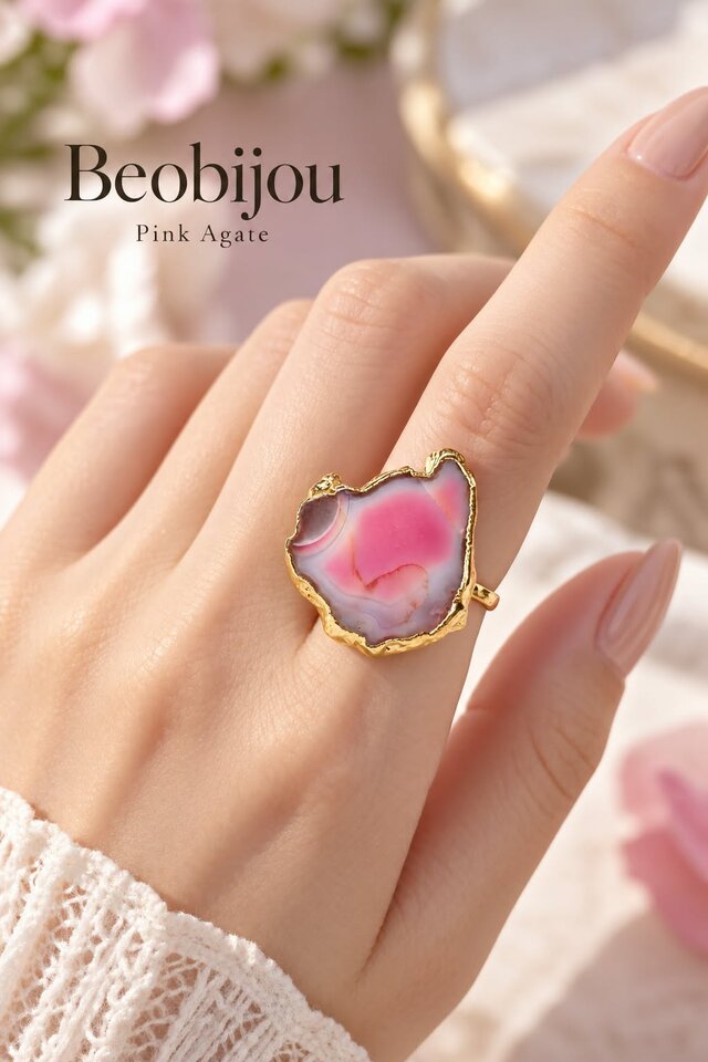 Pink Agate ピンクアゲート｜ふんわり桜色に心ときめく♡ 世界にひとつ