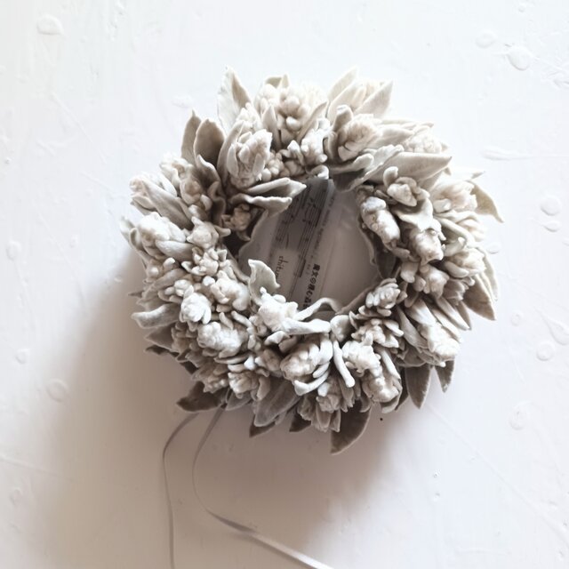 【魔女の棲む森 ～雪の日の花畑～】ドライフラワー リース 魔女の棲む森 ～ 雪の日の花畑 ～ dried-botanical wreath tree