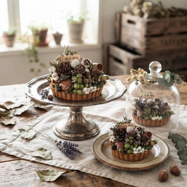 Petite・Foret ～tarte aux noix～ dried-botanical tarte wreath