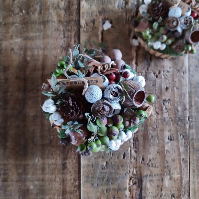 Petite・Foret ～tarte aux noix～ dried-botanical tarte wreath