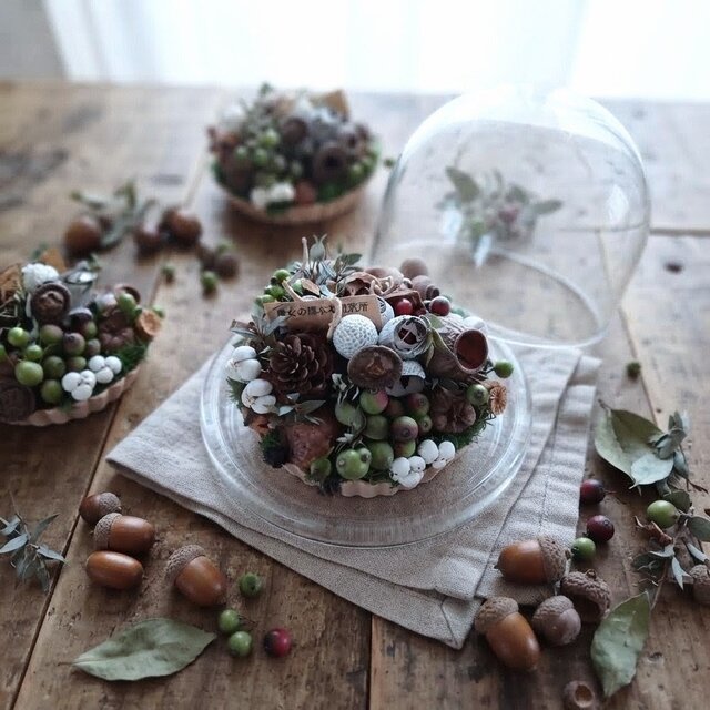 Petite・Foret ～tarte aux noix～ dried-botanical tarte wreath