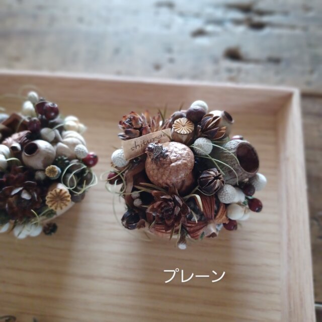 Petite・Foret ～tarte aux noix～ dried-botanical wreath ガラス