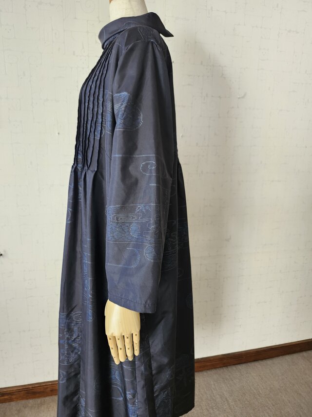 LLサイズ 大島紬リメイク ピンタックワンピース | iichi 日々の暮らし