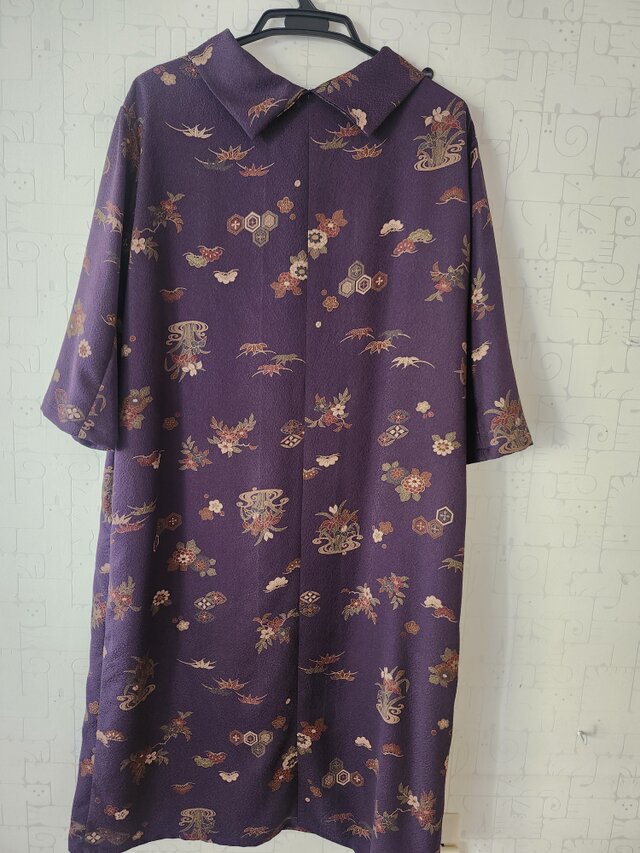 着物リメイク ロールカラーワンピース | iichi 日々の暮らしを心地よく