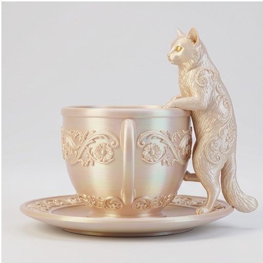猫（ソマリ）のアクセサリートレイ 小物入れ シルクゴールド | iichi