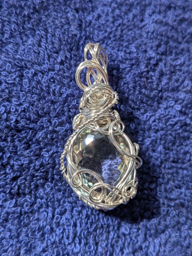 大粒25.00ct】ブラジル産グリーンアメジストのペンダントトップ銀の