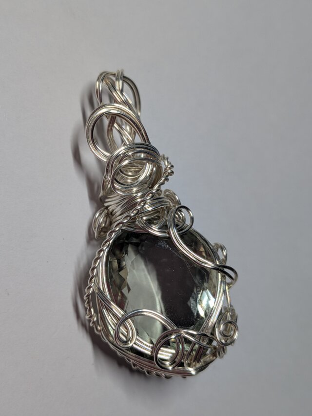 大粒25.00ct】ブラジル産グリーンアメジストのペンダントトップ銀の