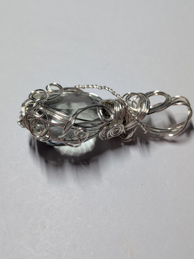 大粒25.00ct】ブラジル産グリーンアメジストのペンダントトップ銀の