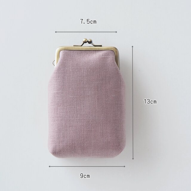 □ヴィンテージ生地のがま口シガレットケース/黄緑にオレンジの花