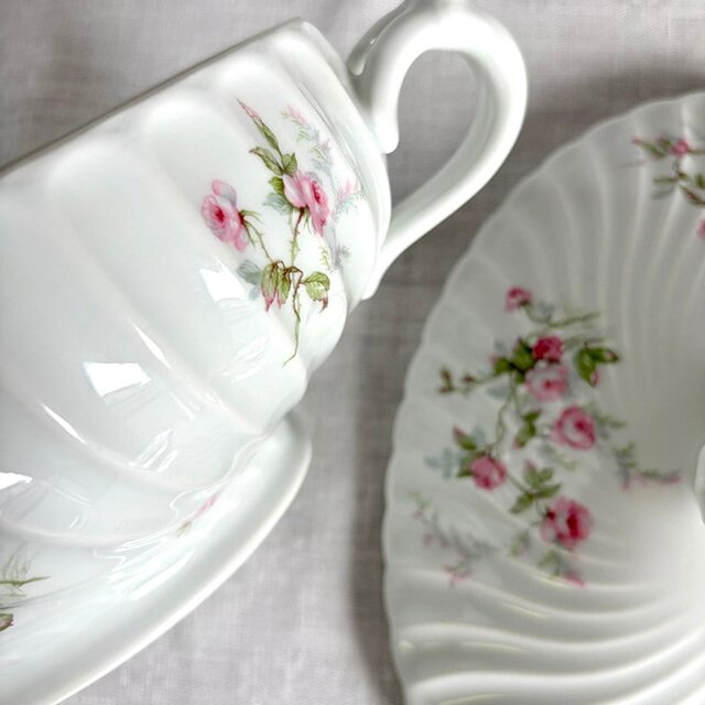 スーピエール リモージュ アビランド ピンクの薔薇のスープチュリーン