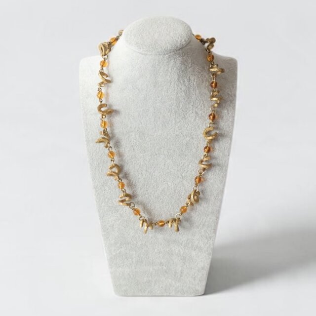 大量 ヴィンテージアクセサリー ゴールドカラー まとめ売り 約2.6kg Cécile Jeanne】1990s ヴィンテージ ゴールドカラー×アンバーガラス