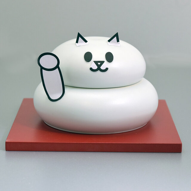 干支の鏡餅 鏡餅 かがみもち 鏡餅かざり 陶器 磁器 モダン 羊 干支