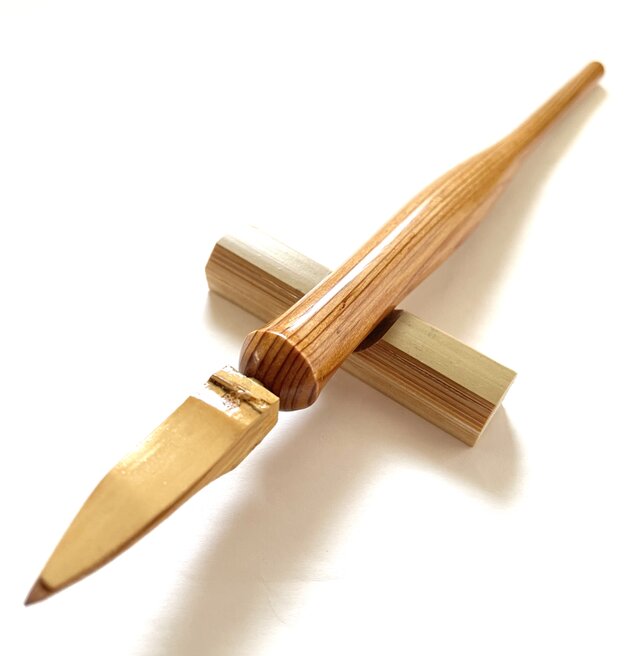 琴一ペン桐箱セット 竹ペン ペン軸「松の木」（ミディアムサイズ）pine