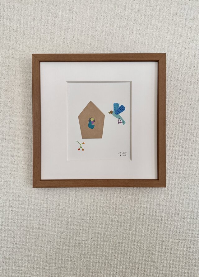 原画｜「こんにちは」2015年作 額装込 | iichi 日々の暮らしを心地よく