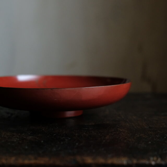 鶴と亀◇味のあるお品物。古輪島塗 漆芸蒔絵盃 中皿 漆器 骨董/antique