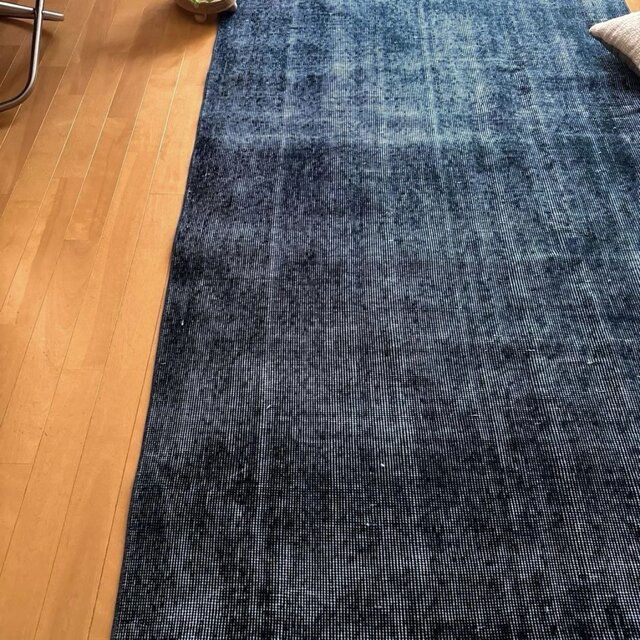 114×214 ブルーデニムカラー オーバーダイ トルコヴィンテージラグ