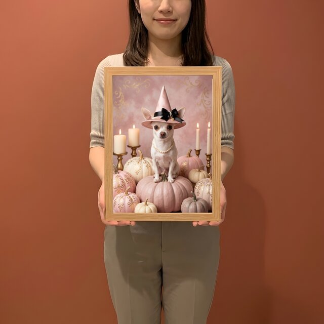 犬（チワワ）のハロウィン限定アート A4額装インテリア壁掛け | iichi