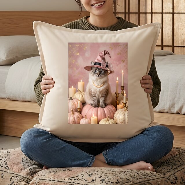 猫（ヒマラヤン）クッション 45cm ハロウィン限定アート | iichi 日々