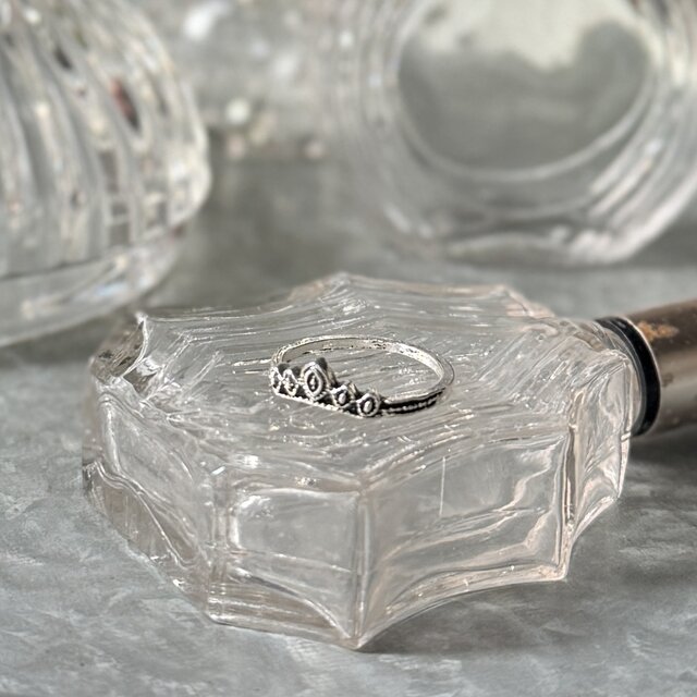 R453-ヴィンテージリング U.S.A. 1980-90's Silver Tone Crown Tiara