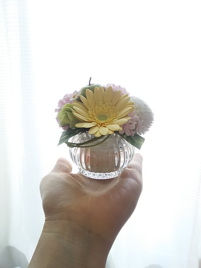 ❁クレイフラワーの小さなお供え花・仏花【てまり】❁咲ー仏壇・ご遺影