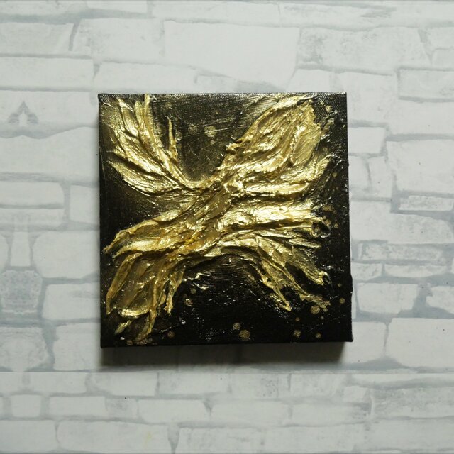 Gilded Awakening】重厚な黒に煌めく24K風ゴールド アートパネル 額縁