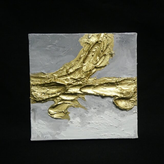 黄金の脈】テクスチャーアート ゴールド 抽象画 モダンインテリア