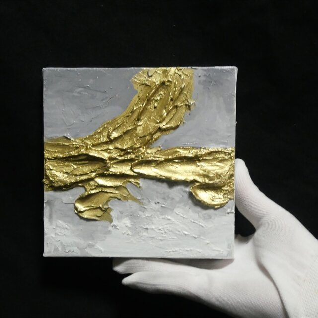 黄金の脈】テクスチャーアート ゴールド 抽象画 モダンインテリア