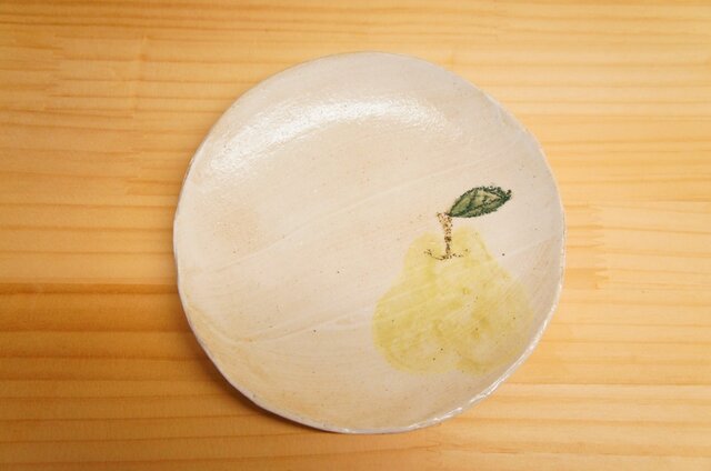 粉引の洋ナシケーキ皿の画像1枚目