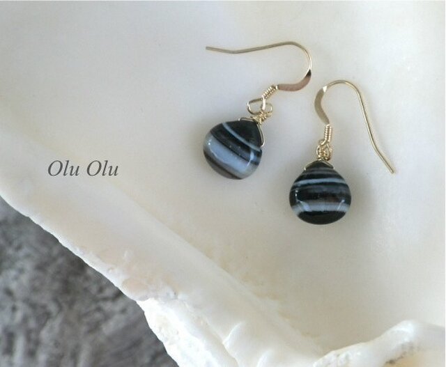 ボツワナアゲートのピアス F001−08 | iichi 日々の暮らしを