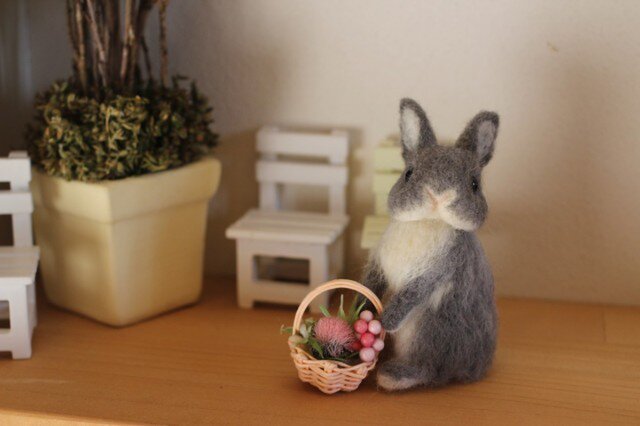 花摘み☆手乗り羊毛うさぎサン☆ネザーの画像1枚目