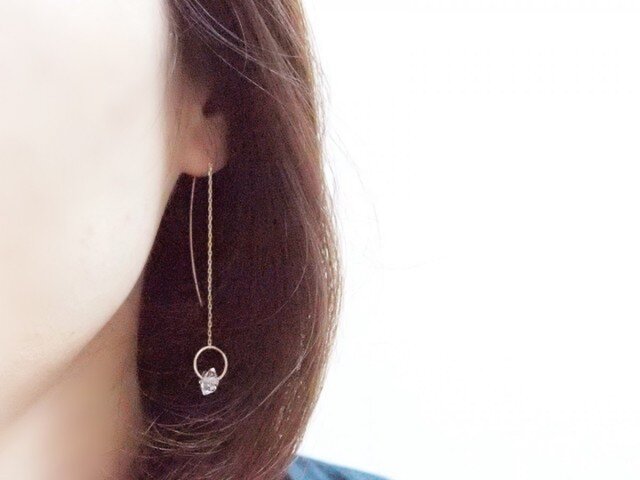 K10 Herkimer Diamond Earringsの画像1枚目