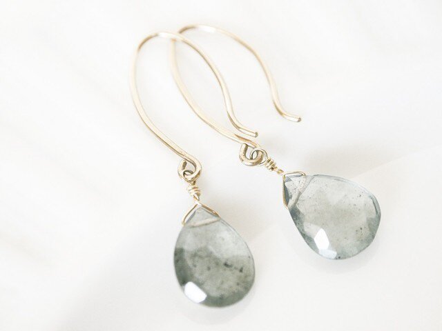 K10 moss aquamarine ピアスの画像1枚目