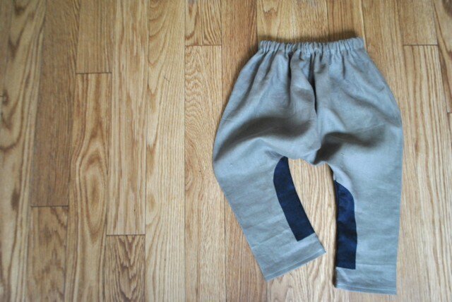リネンのぷっくりパンツ90〜100(グレー)の画像1枚目