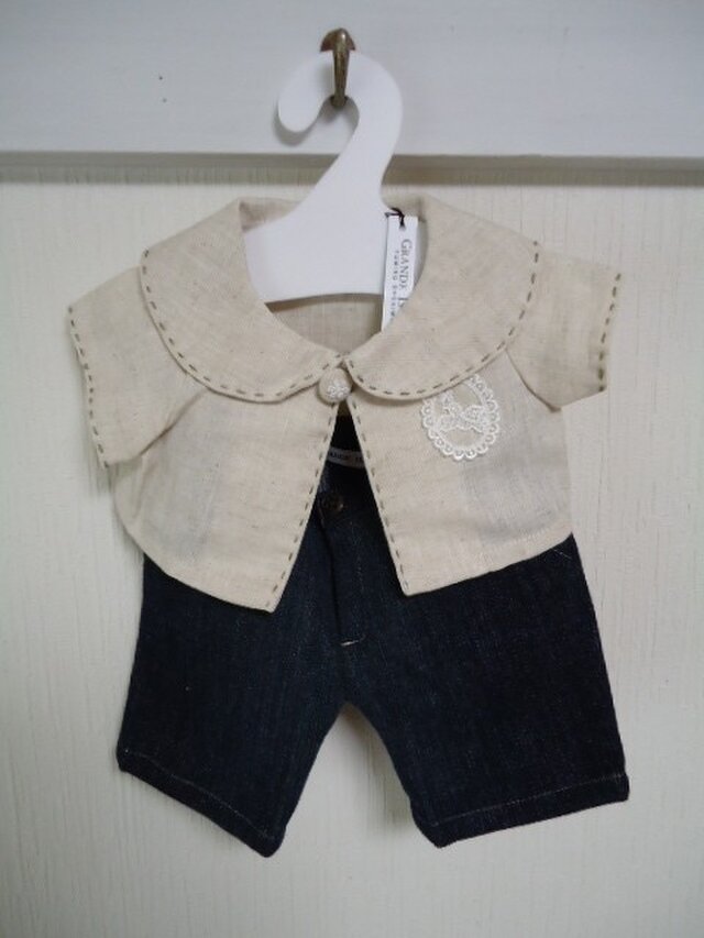 ダッフィーお洋服 綿麻ジャケット(ベージュ)の画像1枚目