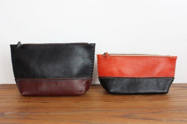 イタリアンレザーカップポーチ (ラズベリー)革小物 ハンドメイド イタリアンレザーカップポーチ (ラズベリー)革小物 ハンドメイド