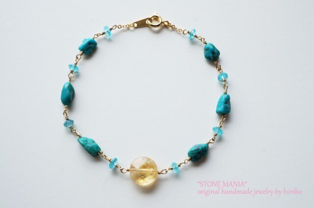 ♡classic♡bracelet♡ターコイズ&シトリンetcの画像1枚目