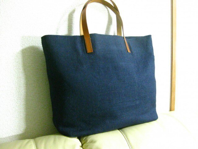 D様のオーダー品 麻素材 夏物トートバッグの画像1枚目