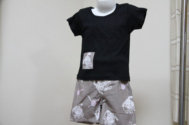 手ぬぐい ズボンとお揃いTシャツ(80サイズ)の画像1枚目