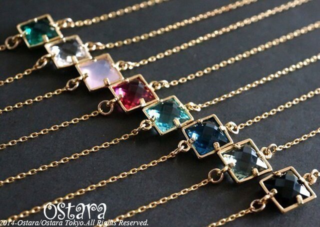 【14KGF】Bracelet,Square Cutting Glassの画像1枚目