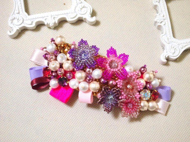 バレッタ pearl party(ピンク)の画像1枚目