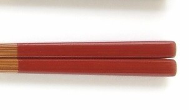 竹・自然塗料箸『サイズいろいろ大人箸』05-22-75　赤の画像1枚目
