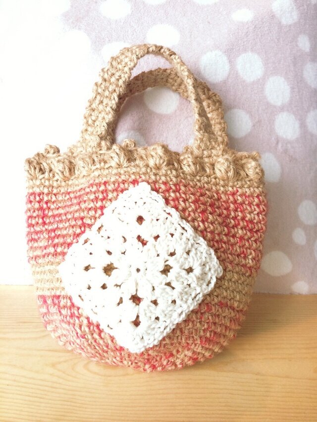 mini 麻ひもバッグ ＊ ルビー