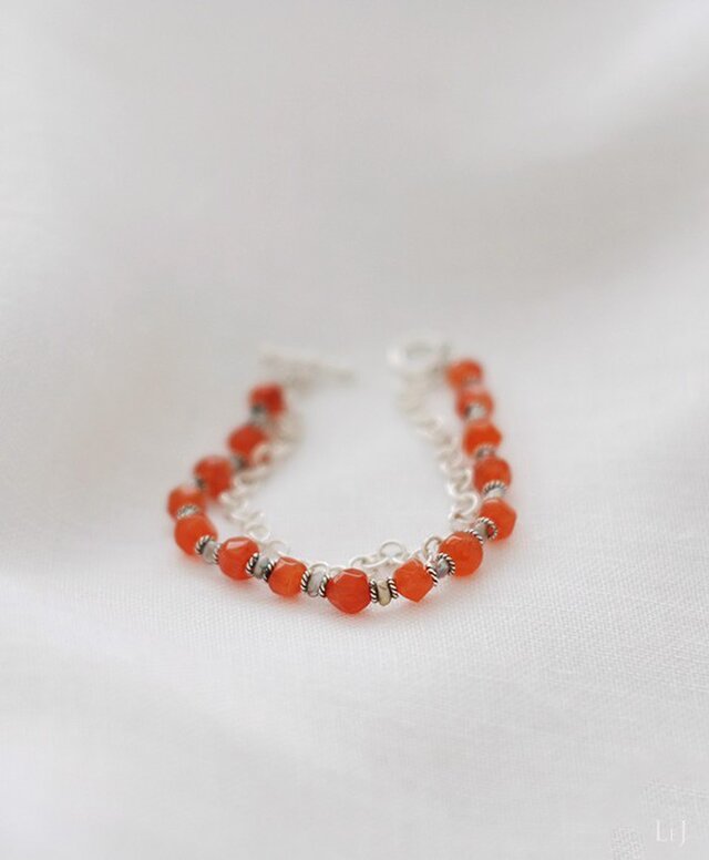 カーネリアンとシルバー925のブレスレット #Jill