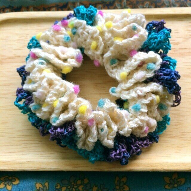 夏糸シュシュ ＊アクアマリン