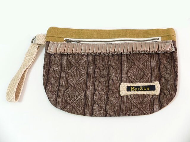 fake knit pouchの画像1枚目