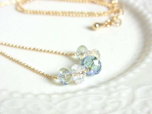海色ビーズのネックレス marine blueの画像1枚目