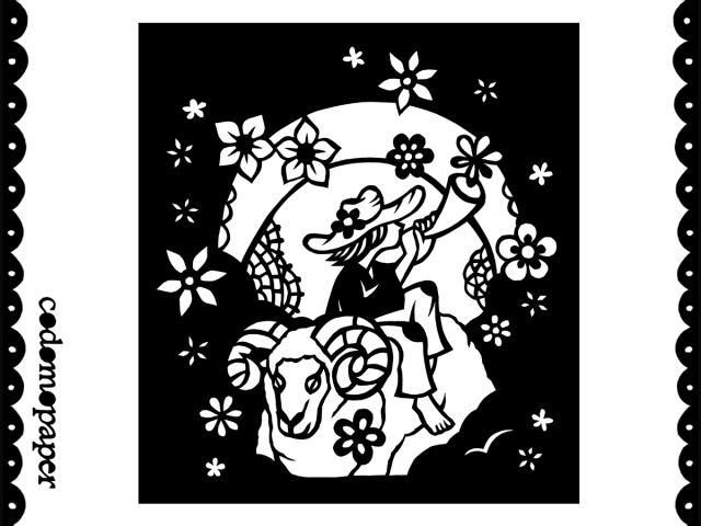 切り絵の星座「おひつじ座」の画像1枚目